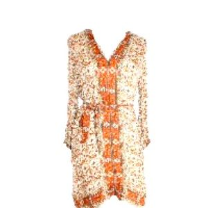 Joie Long Sleeve Silk Paisley Teedra Dress